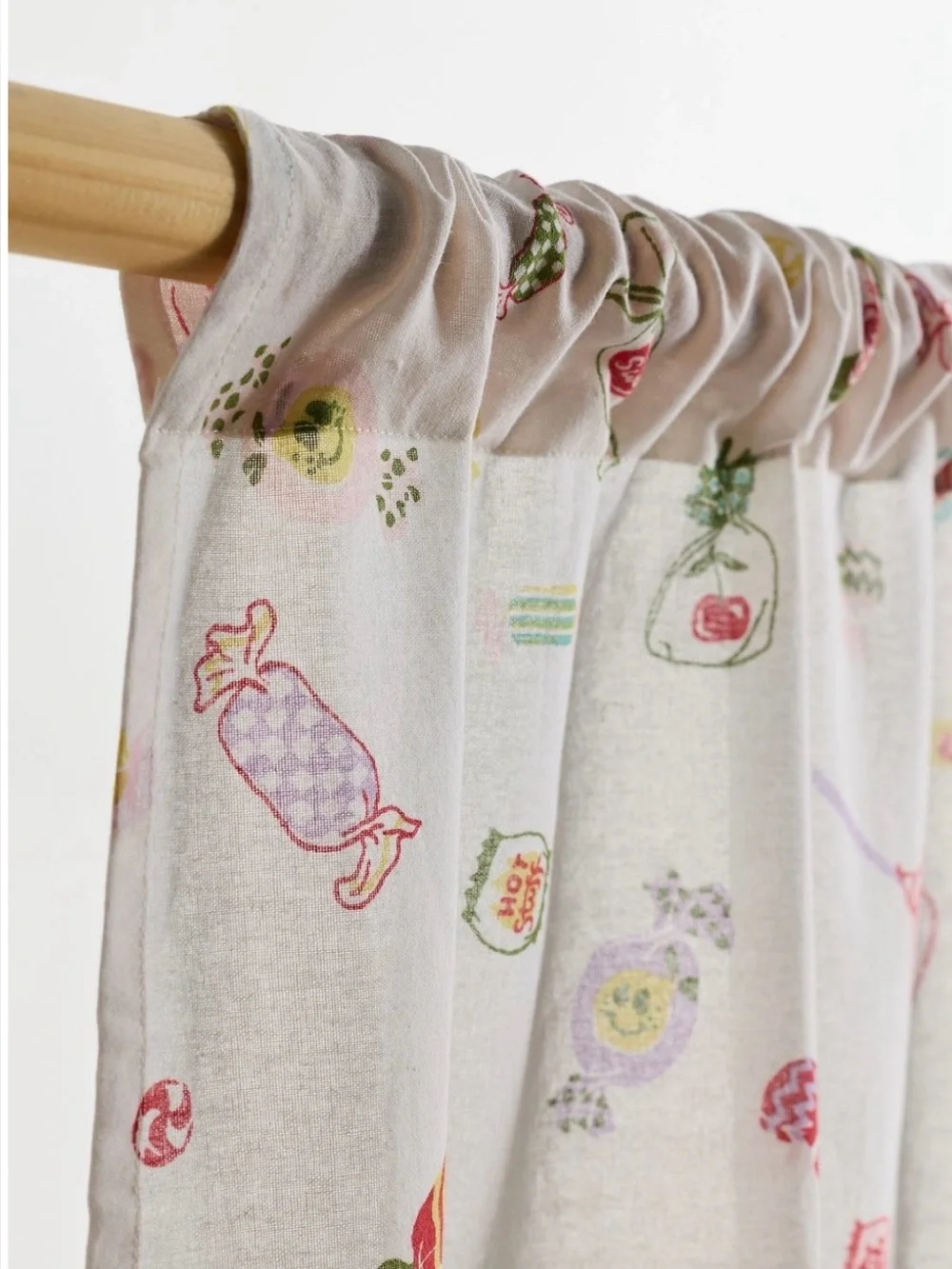 NEW Candied Patterned Café Curtain Set White OS